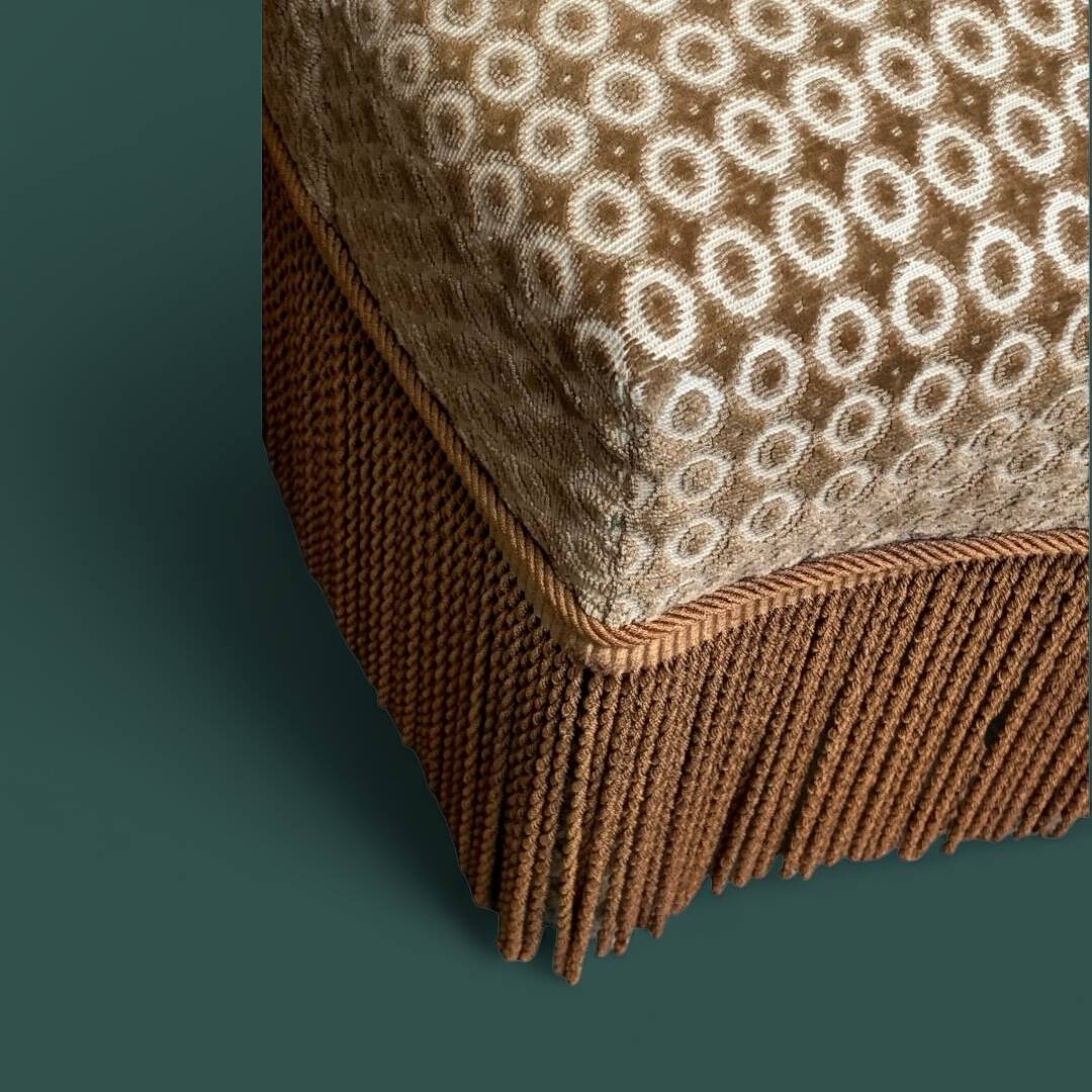 Vintage chocolate velvet toad armchair