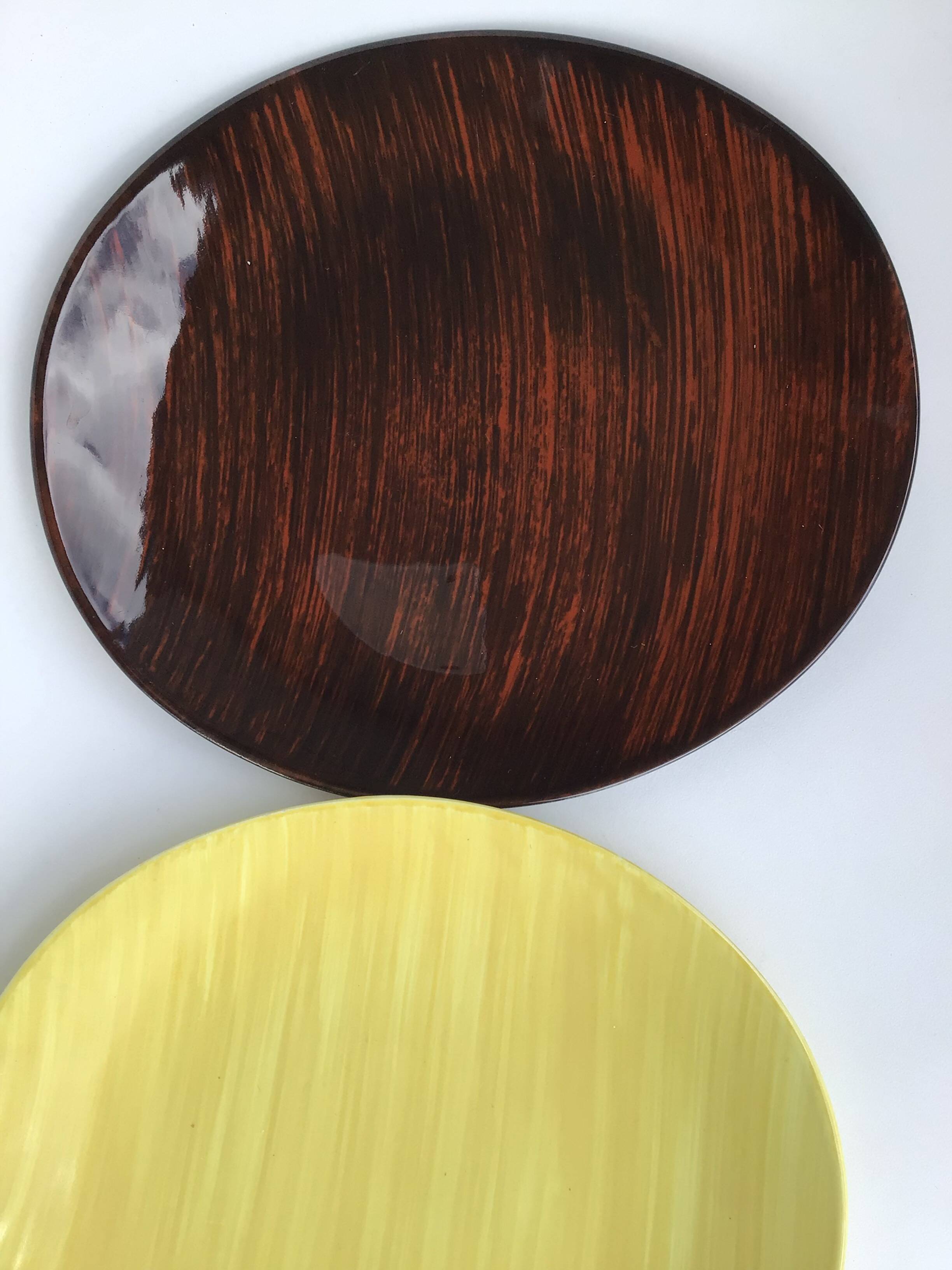 5 Salins Panama brushed oval dessert plates