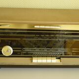 Wood, glass, bakelite, vinyl and brass radio - Bi-amp radio - Philips