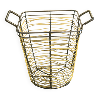 chrome steel basket and yellow wire