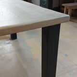 Solid oak farmhouse table metal feet