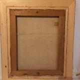 Old painting, oil on canvas, mountain landscape, early twentieth century