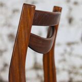 4 vintage Scandinavian chairs in teak and imitation leather, 1960