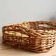 Vintage woven wicker cutlery basket