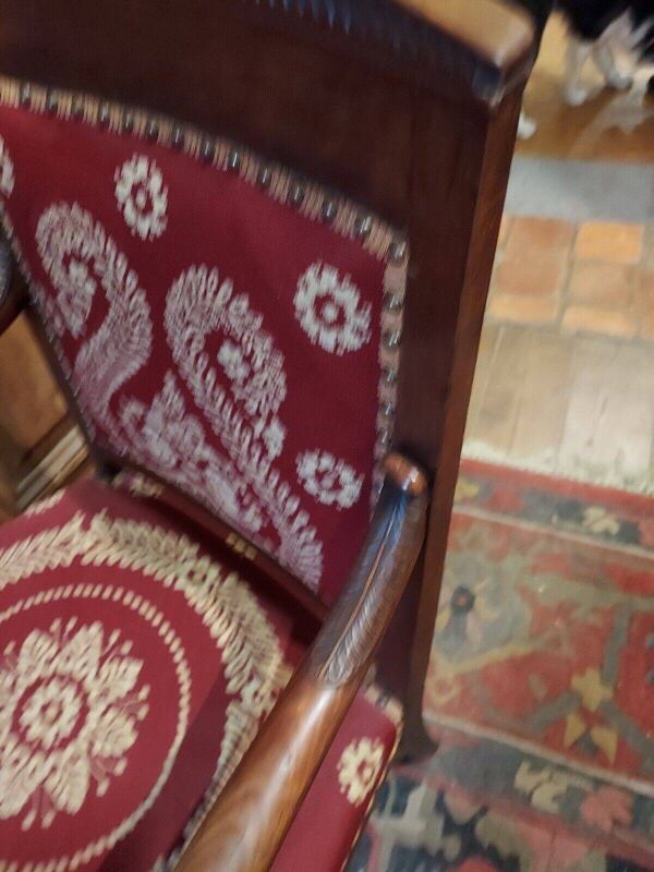 Fauteuil style empire en acajou