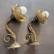 Paire d’appliques vintage en laiton