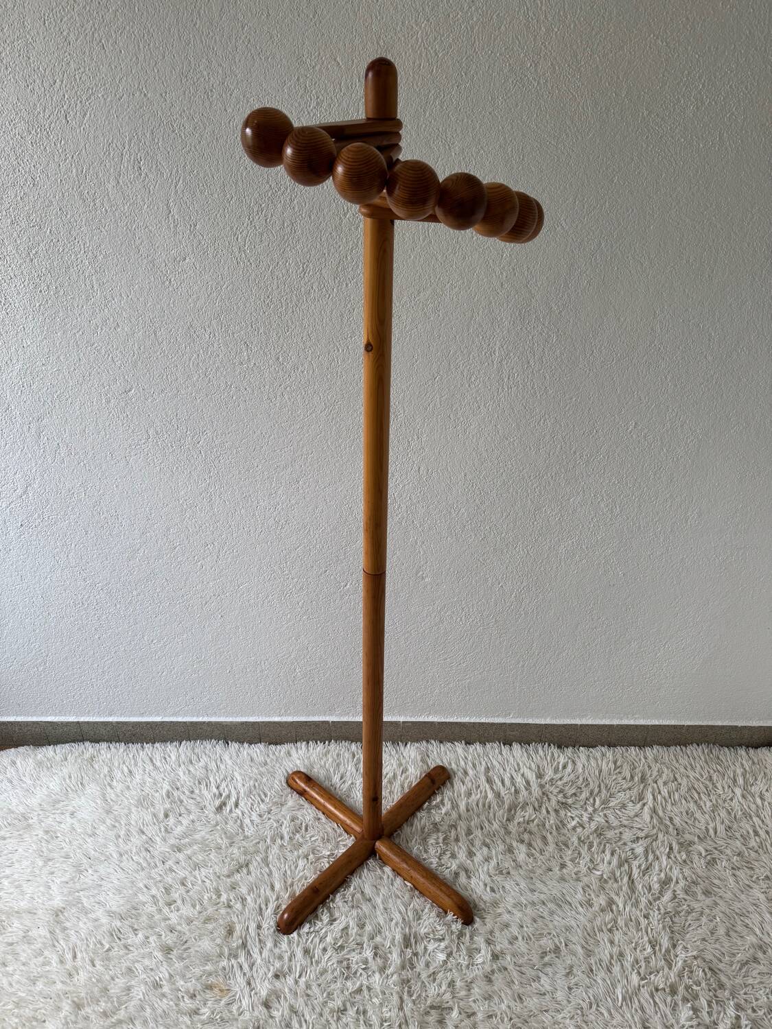 70s pine coat rack