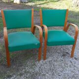 4 chaises et 2 fauteuils bow wood