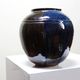 Small vintage/antique vase, very fine stoneware, flamed glaze, signature art ceramic
