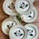 Lot de 8 assiettes plates Camélia - en porcelaine Anglaise
