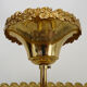 Large chandelier, brass crown ceiling lamp, 4 floors, 8 lights, glass grapevines. Year 80