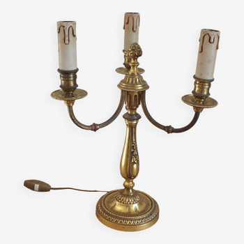 Louis XVI style lamp in bronze with 3 arms of light