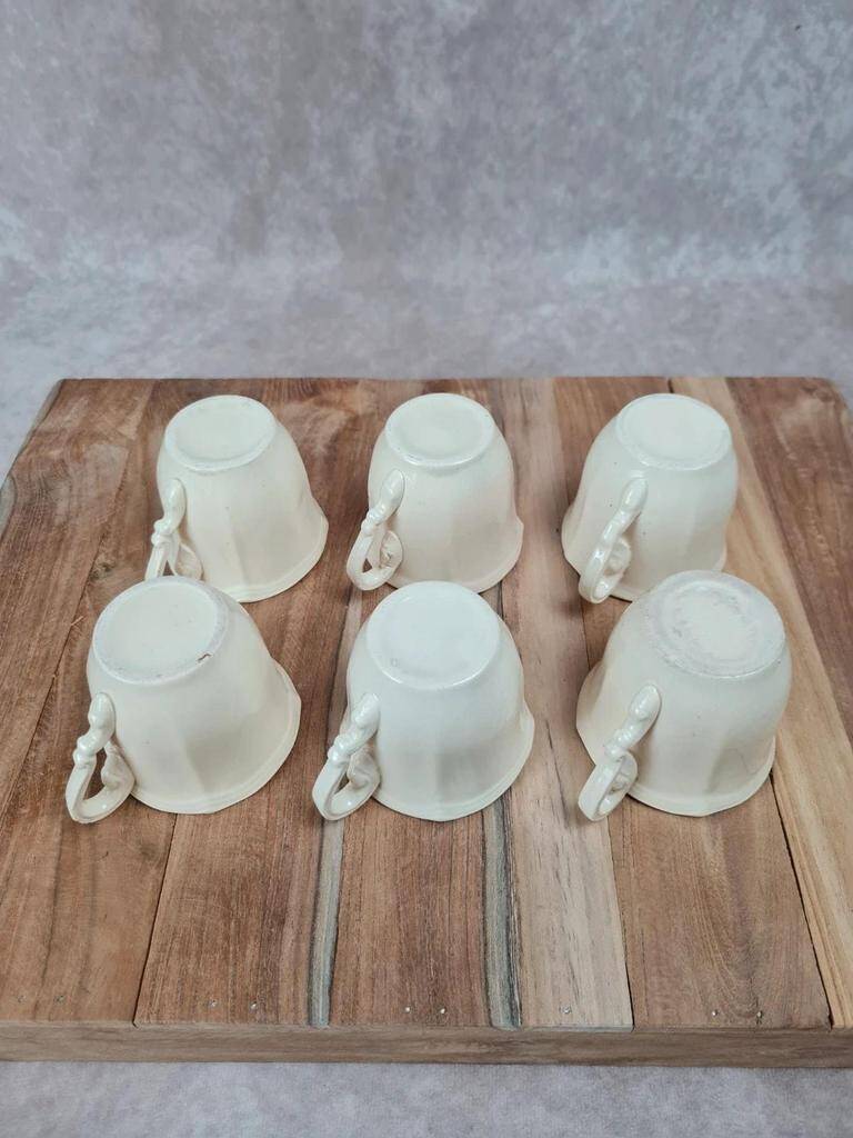 Set of 6 vintage cups and saucers – Saint-Amand & Sarguemines