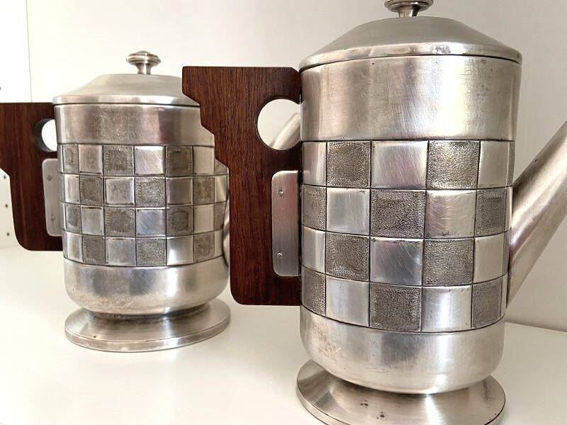 Tea & Coffee Service Pieces Silver-Plated Metal Art Deco A.S Stamp
