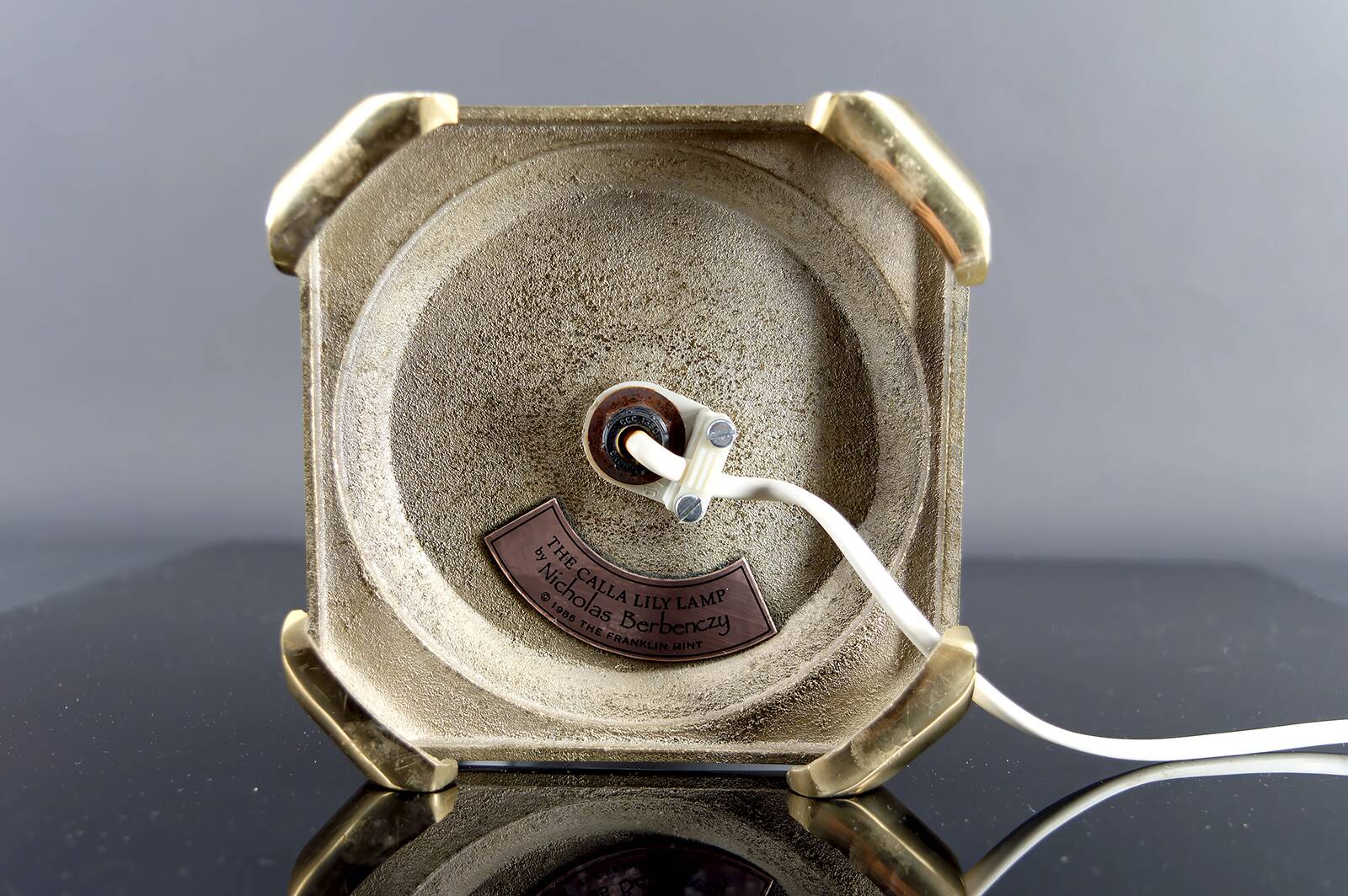 Biscuit porcelain lamp, "Calla Lily", by Nicholas Berbenczy, 1986