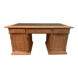 Double-sided desk Solid oak coffered desk XIX century