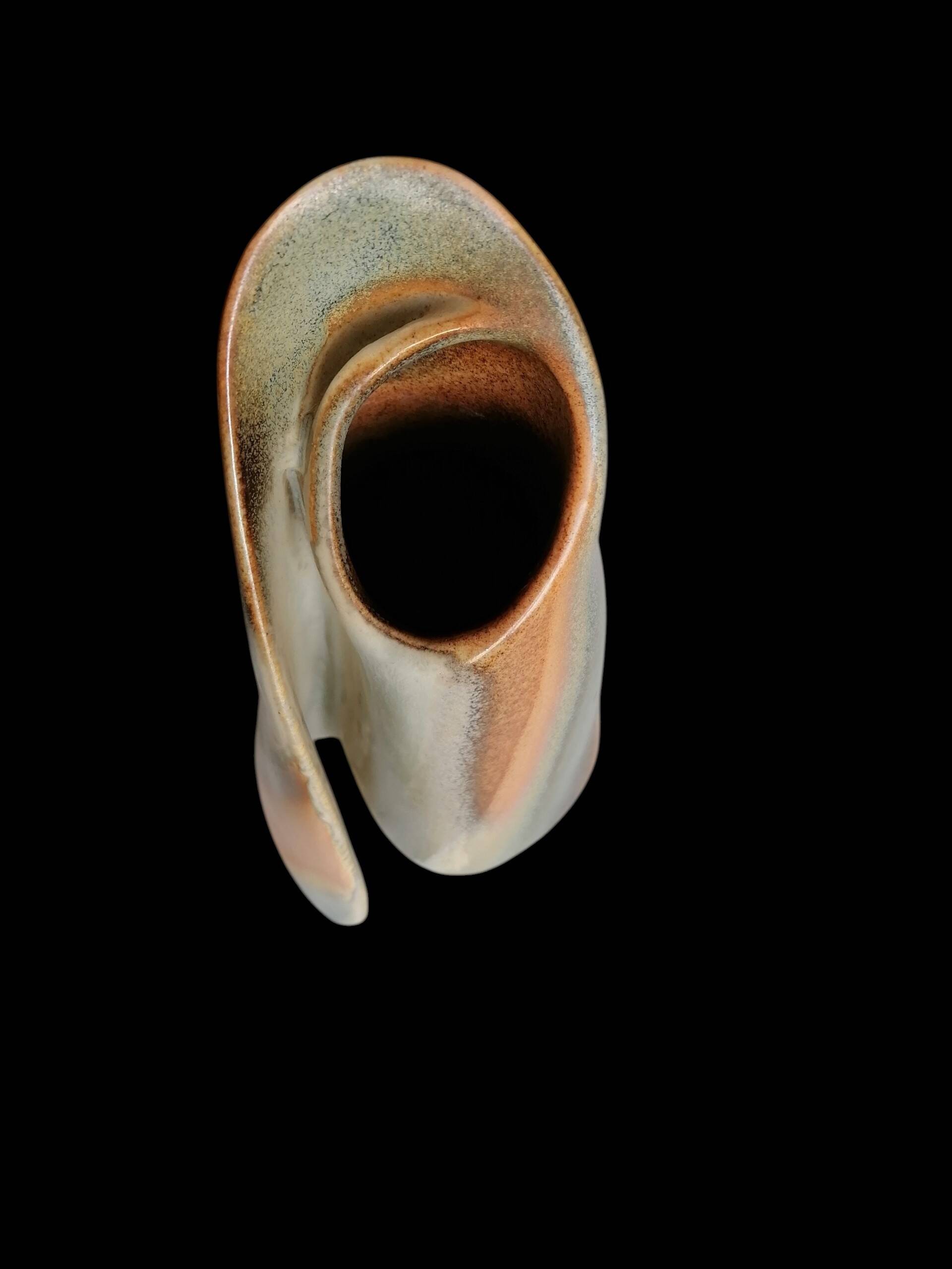 Glazed stoneware vase signed Marc Delattre, ceramicist.