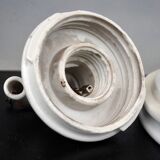 Early 1900 Industrial Mount Light Industrial Ceiling Porcelain Ceramic Lamp