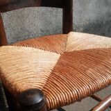 Pair of brutalist wood mulched chairs