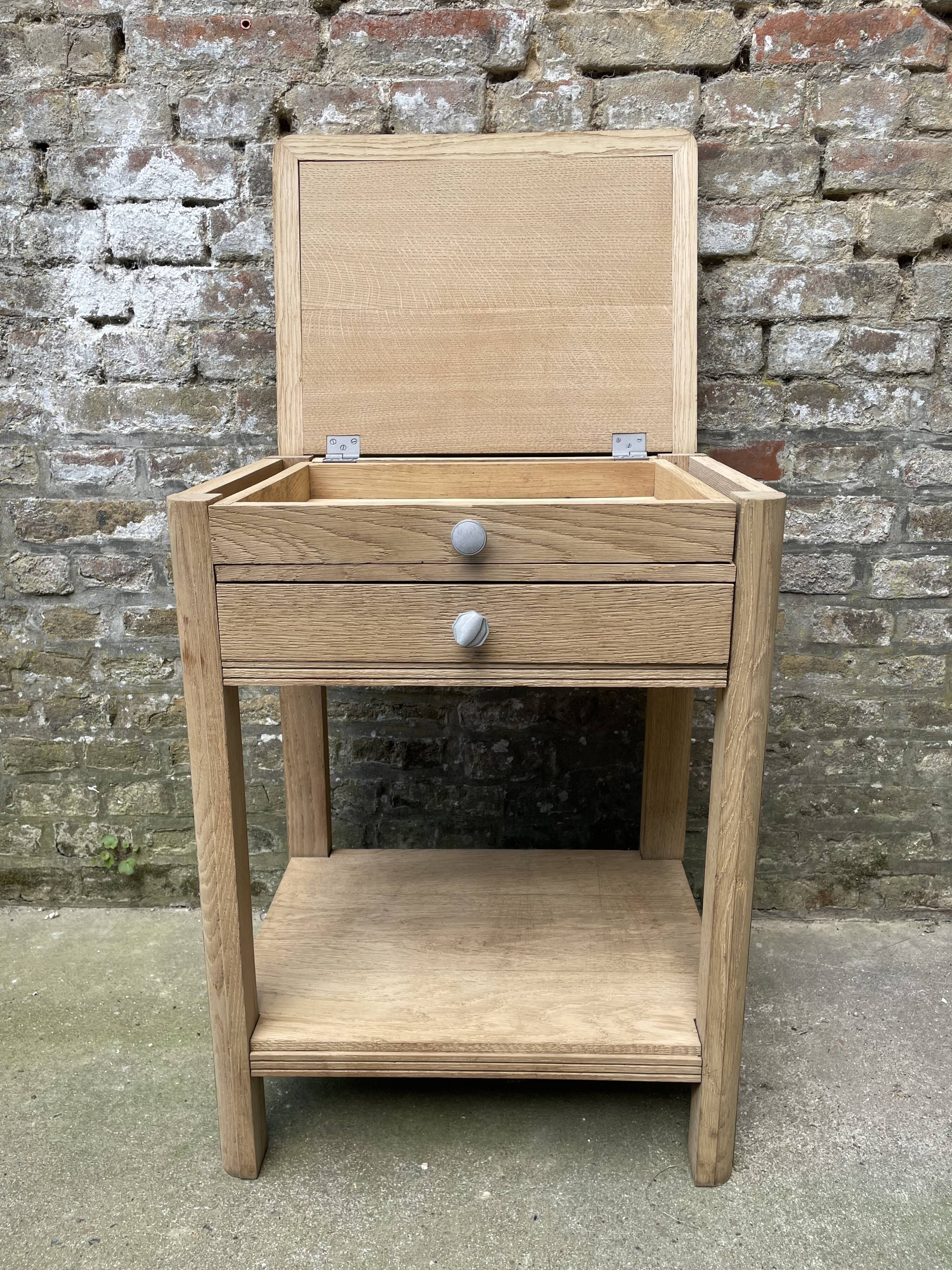 Worker in sandblasted solid oak, circa 1940