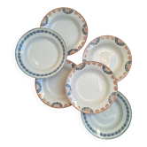 Orange and blue deep plates HBCM and St Amand