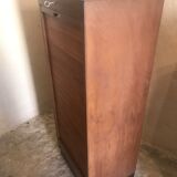 Vintage mid century wooden curtain binder cabinet
