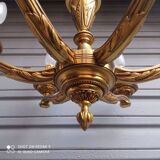 Louis XV style 6-light bronze chandelier in working order - Lucien GAU