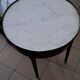 Table bouillotte, guéridon de style Louis XVI en marbre et laiton