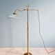 Brass and grooved glass floor lamp in Art Deco style