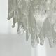 Mazzega Ice glass, pair of vintage murano chandeliers from 70s