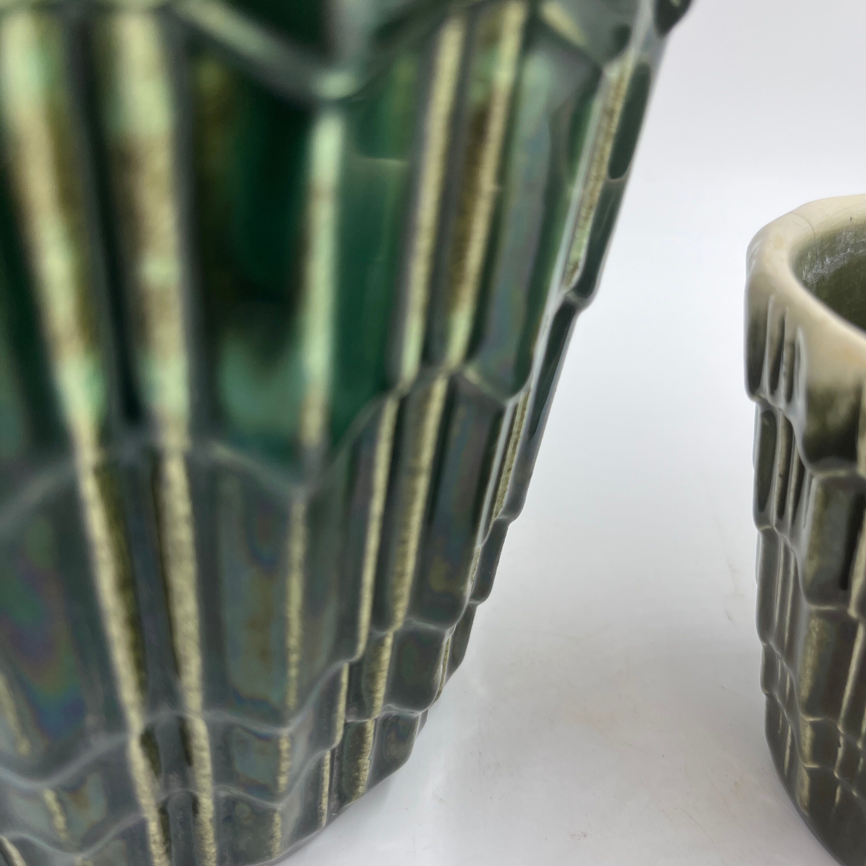 Duo de cache-pots art déco faïencerie de Thulin