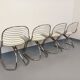Set of 4 vintage Italian Gastone Rinaldi style chairs in chrome metal
