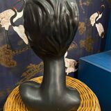 Vintage black Twiggy hat head.