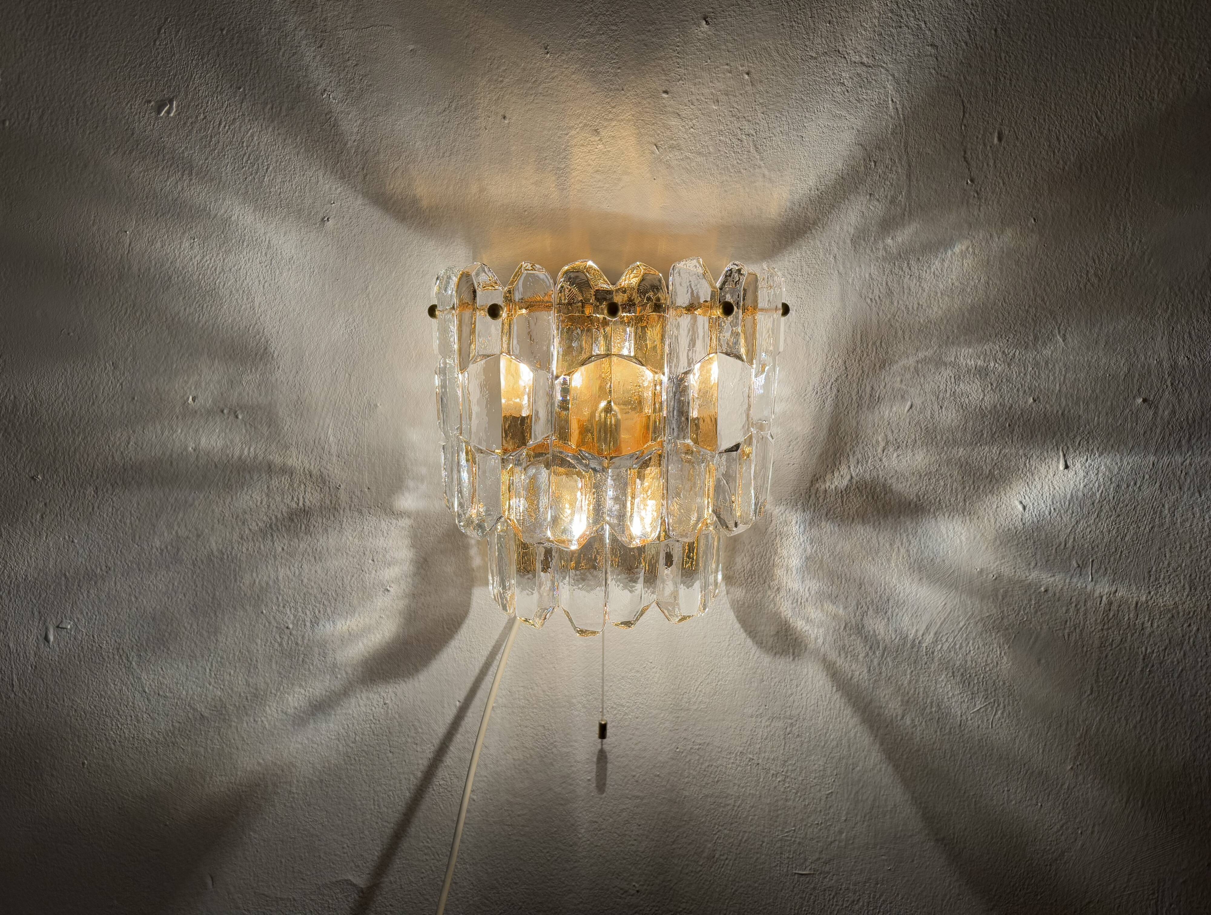 Palazzo Ice Glass Wall Lamp by J.T. Kalmar