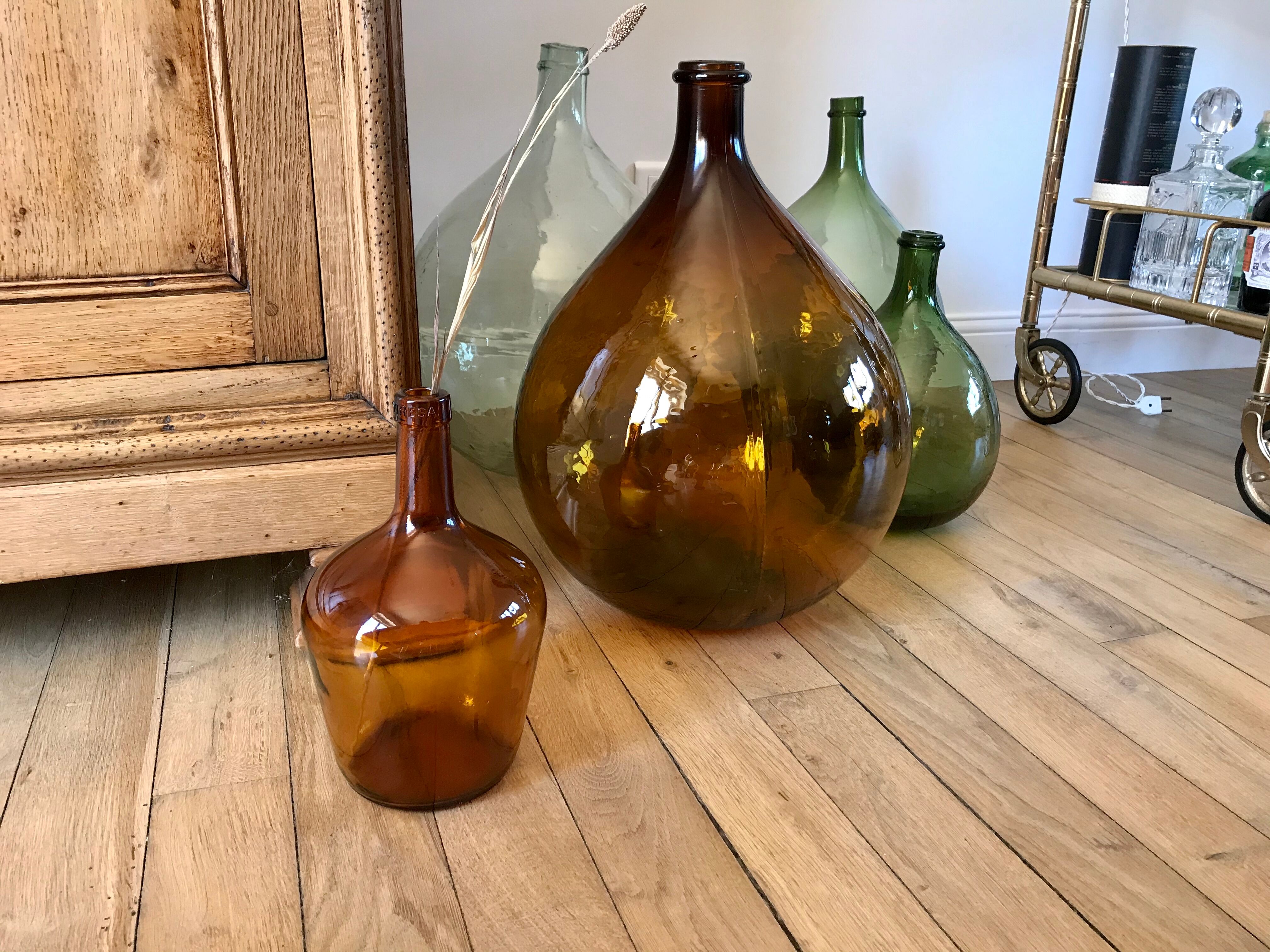 Dame-jeanne viresa couleur ambre vintage