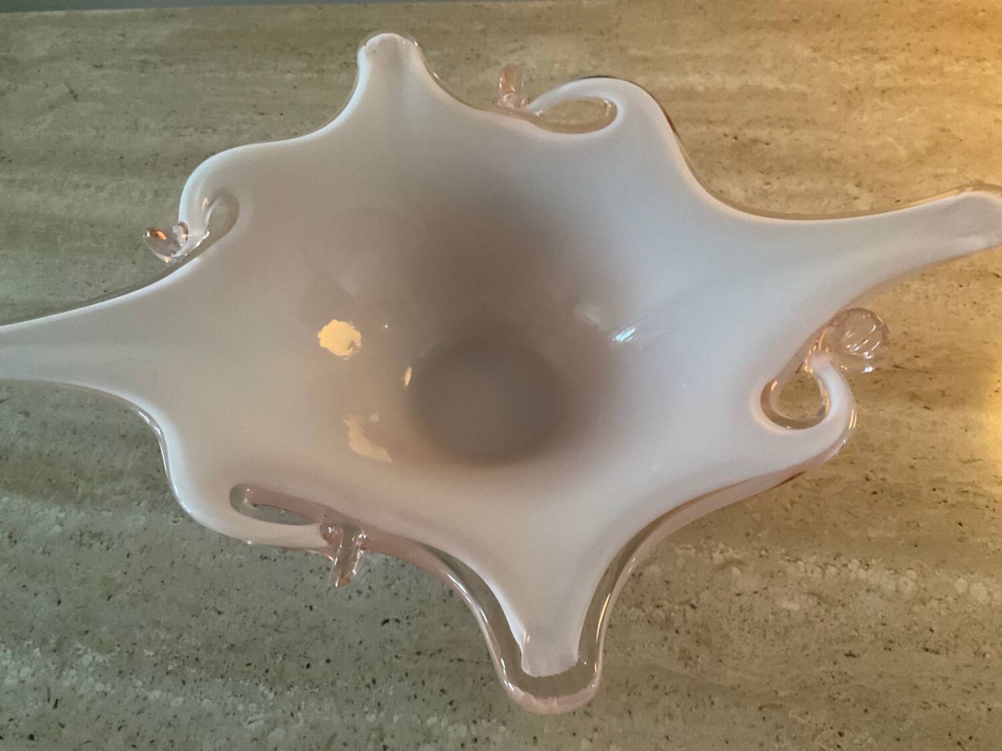 Vintage pink glass paste cup