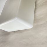 Square opaline wall and ceiling light 19 cm white glass 1960