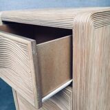 Vintage Rattan High Chest of Drawers, 1980s