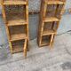 Pair of wicker rattan bookcases
