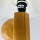 Vintage pine wall lamp and wool lampshade, 1960s