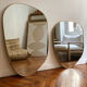 IRREGULAR TRAPEZE MIRROR ORGANIC GOLDEN BRASS MINIMALIST