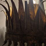 Wrought iron and gold leaf wall light. Spain, 1950s.