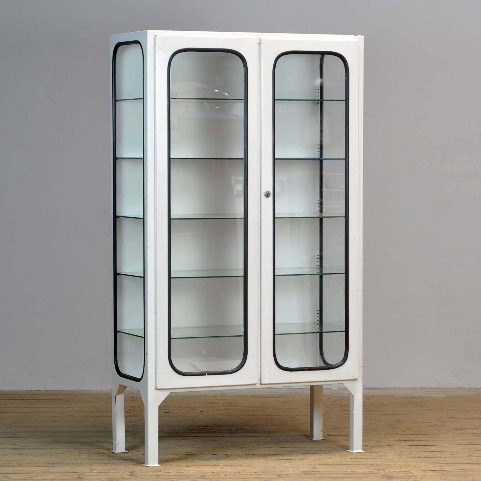 Vintage iron and glass medicine cabinet, 1970s