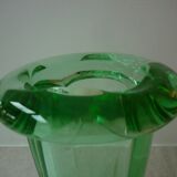 Green crystal vase from the 50s