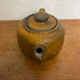 Vintage KW Feuerfest Embossed Brown Ceramic Teapot #C786