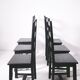 Set of 6 black brutalist chairs in solid oak
