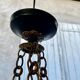 Lucien gau chandelier pendant lamp in bronze with swan decoration.