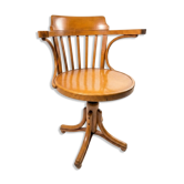 Swivel office chair in curved wood, 1950s