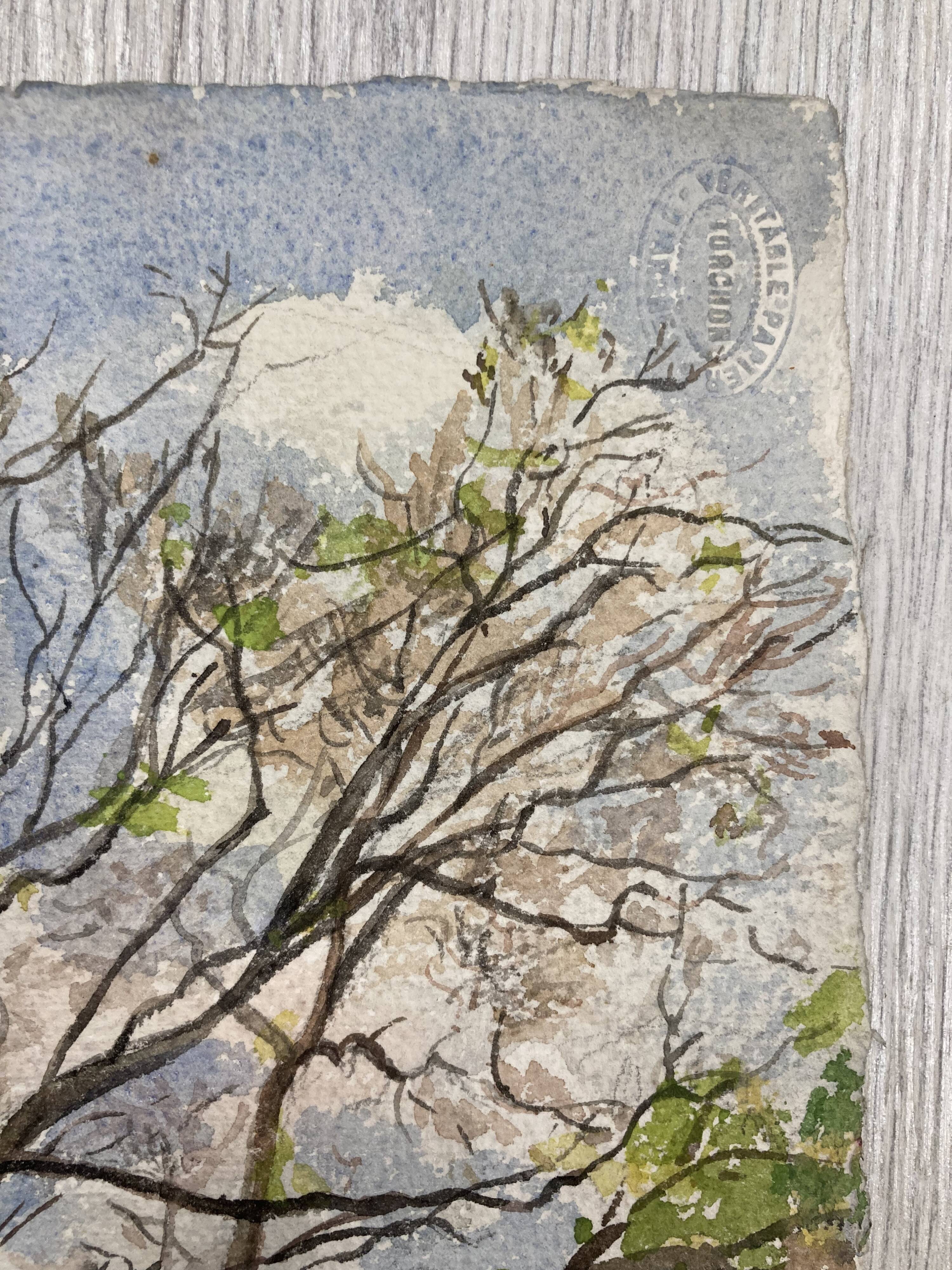 Aquarelle Maison aux Iris