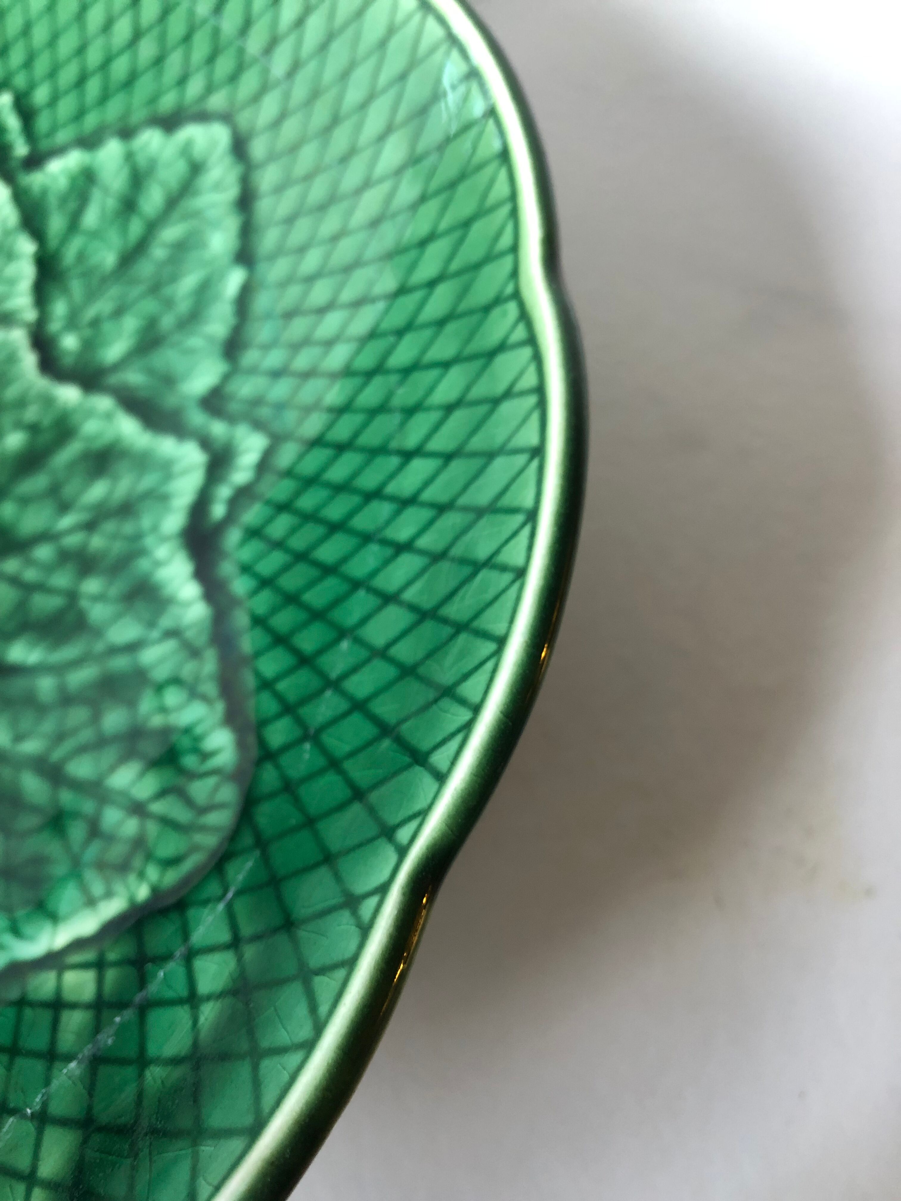 Vintage dish in green earthenware Gien